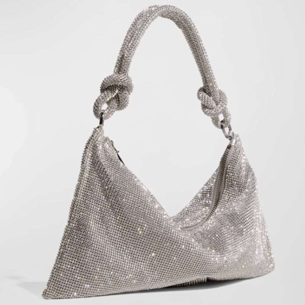Cult Gaia Hera Knotted Rhinestone Mini Shoulder Bag